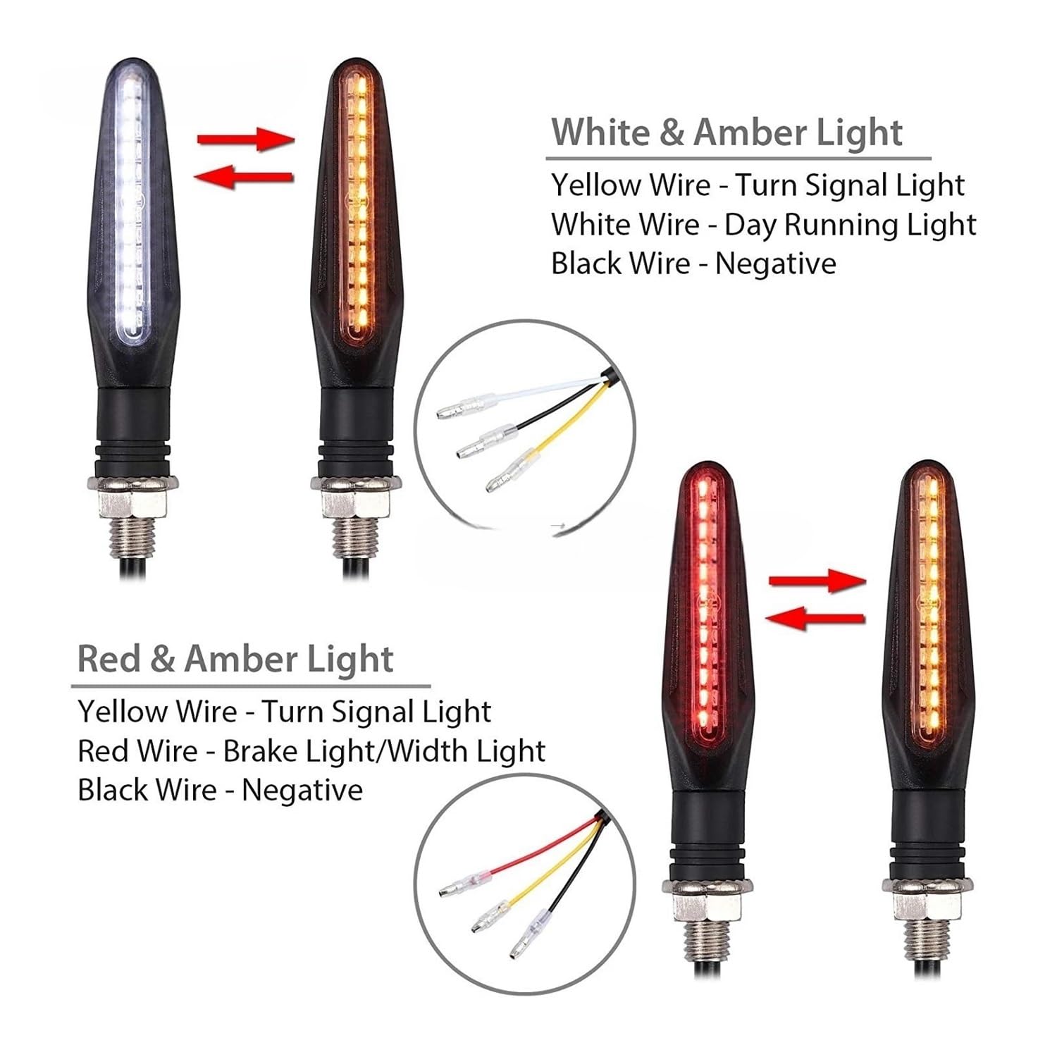 Moto Segnali svolta Indicatore Di Direzione Per Motocicletta 24 LED Luce Anteriore Posteriore Luce Di Marcia Diurna Lampade Dei Freni Che Scorrono Indicatori Di Direzione