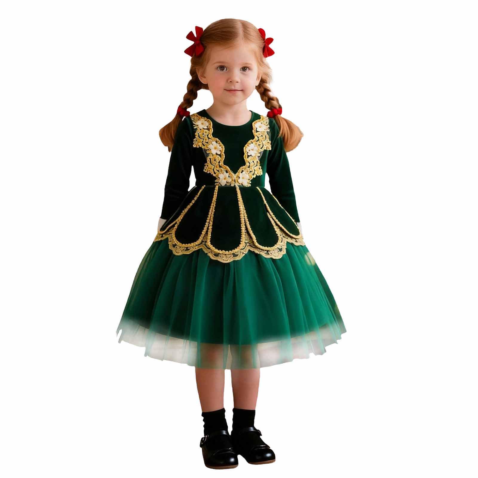 Tutu Ballet Niña Tutu Niña Falda Todas Las Estaciones Vestido Navideño Bordado De Manga Larga, Elegante para Galas, Concursos Y Celebraciones Formales En Invierno