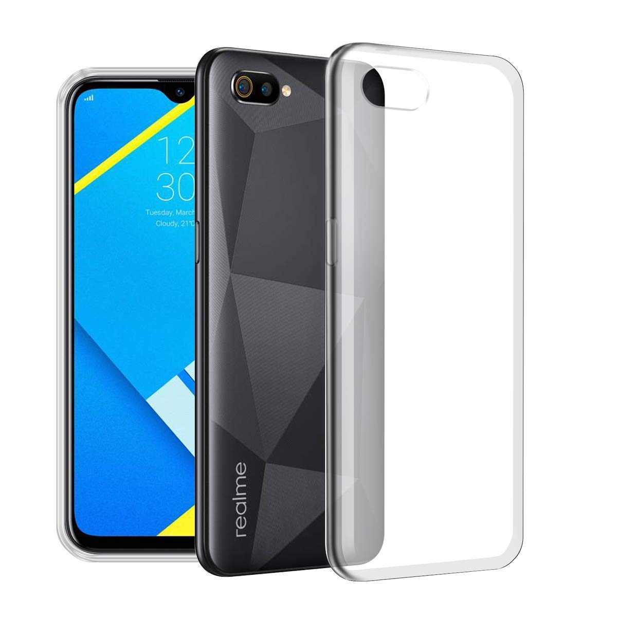 IKC Store Transparent Back Cover for Realme C2