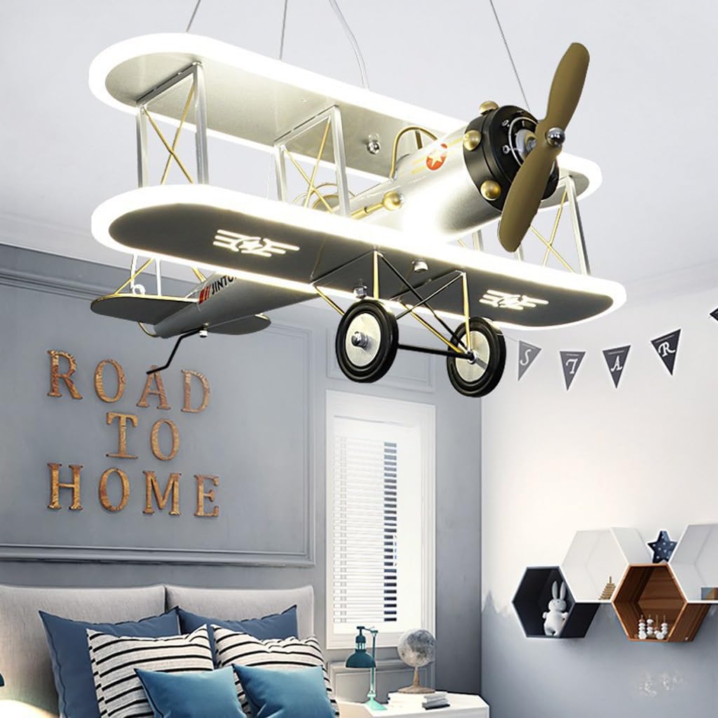 Harpochten Children's Room Lamp LED Ceiling Light Aircraft Modern Ceiling Lamp Dimming With Remote Control 3000K-6000K Children's Lamp Boys Girls Children's Room Lamps Living Room Cafe Chandelier
