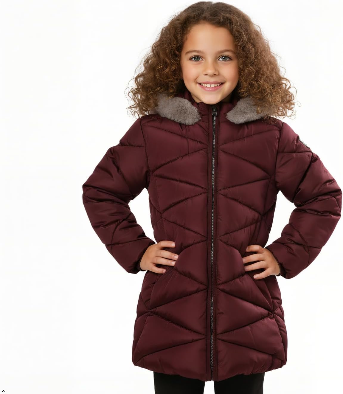solomate Girls Winter Coats with Hood - 4-12Y Girls' Outerwear Winter Puffer Heavyweight Fleece Lined Coats for Kids - Image 8