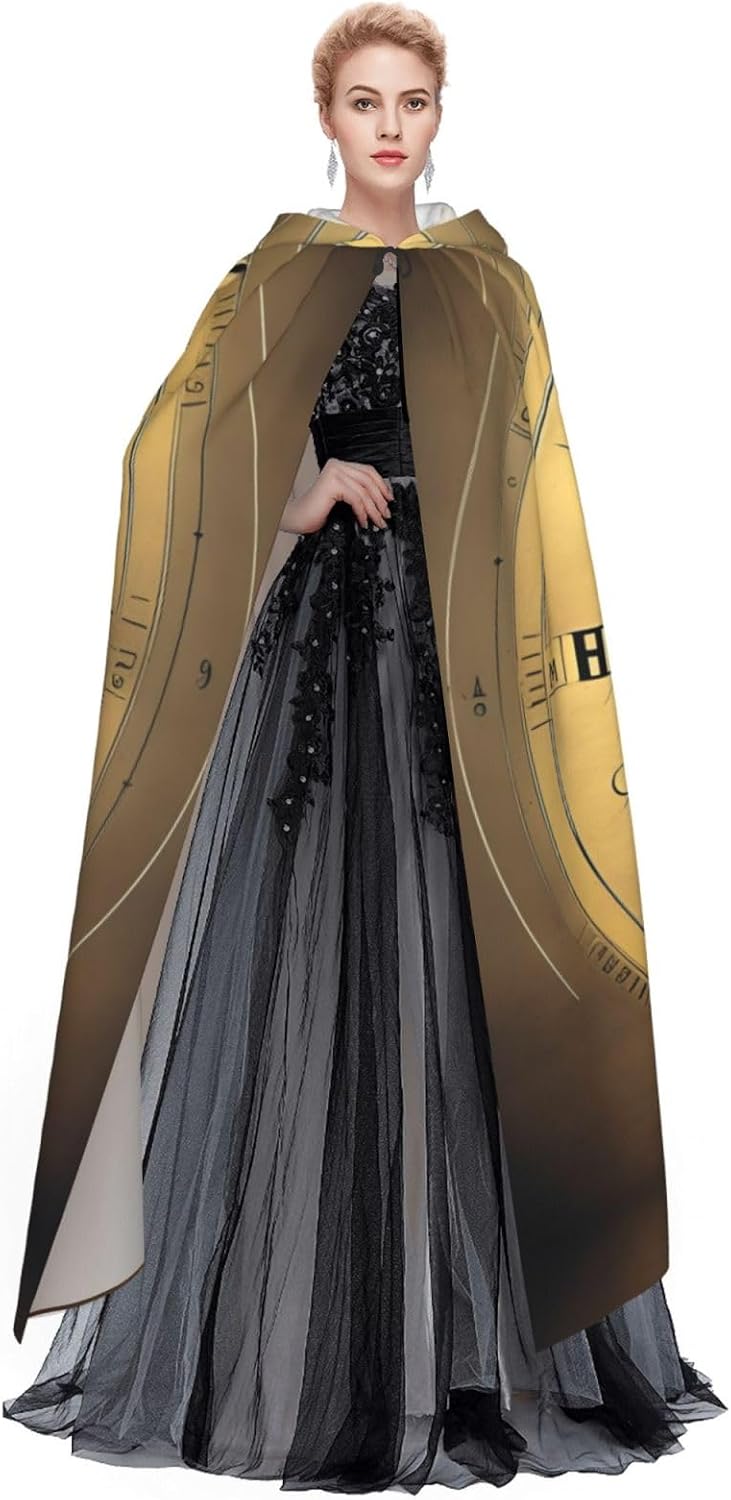 SSIMOO Law of The Compass Navigation Enchanting Adult Hooded Cape for Halloween and Party Costumes-Fashionable Women's Robes,Capes