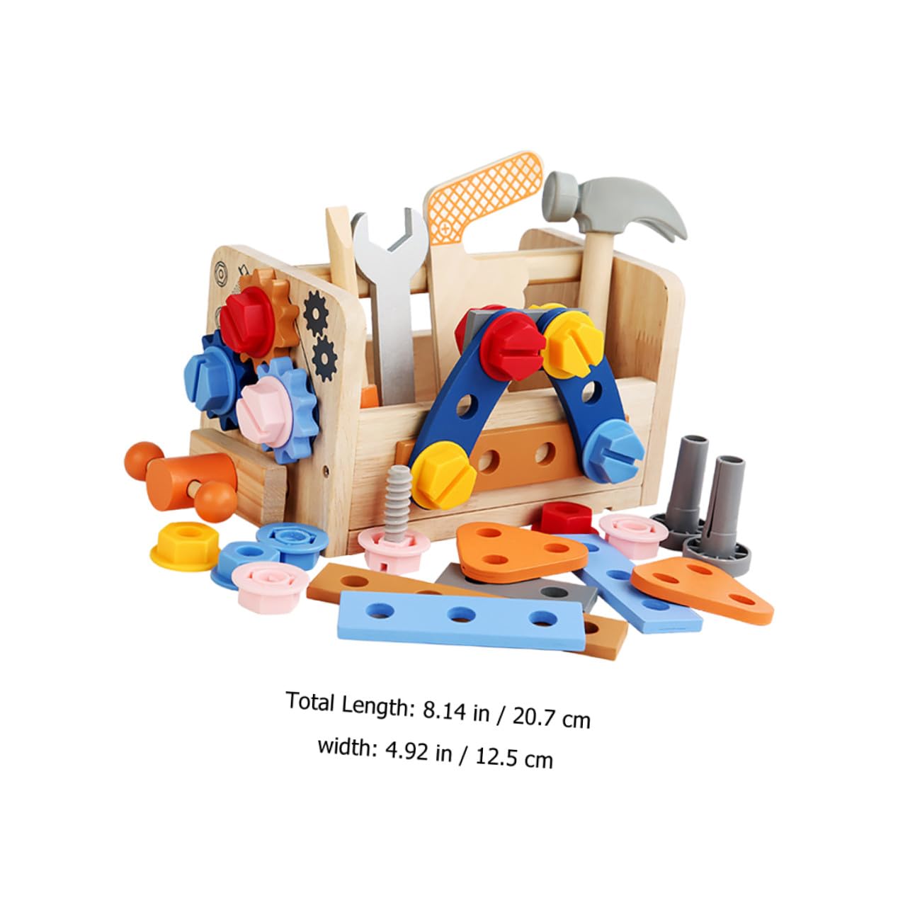 Herramientas de Madera para Set Educativo y Didáctico con Caja Portátil Juguetes de Bricolaje Seguros y Duraderos para Desarrollar Habilidades Manuales y Cognitivas y Niñas