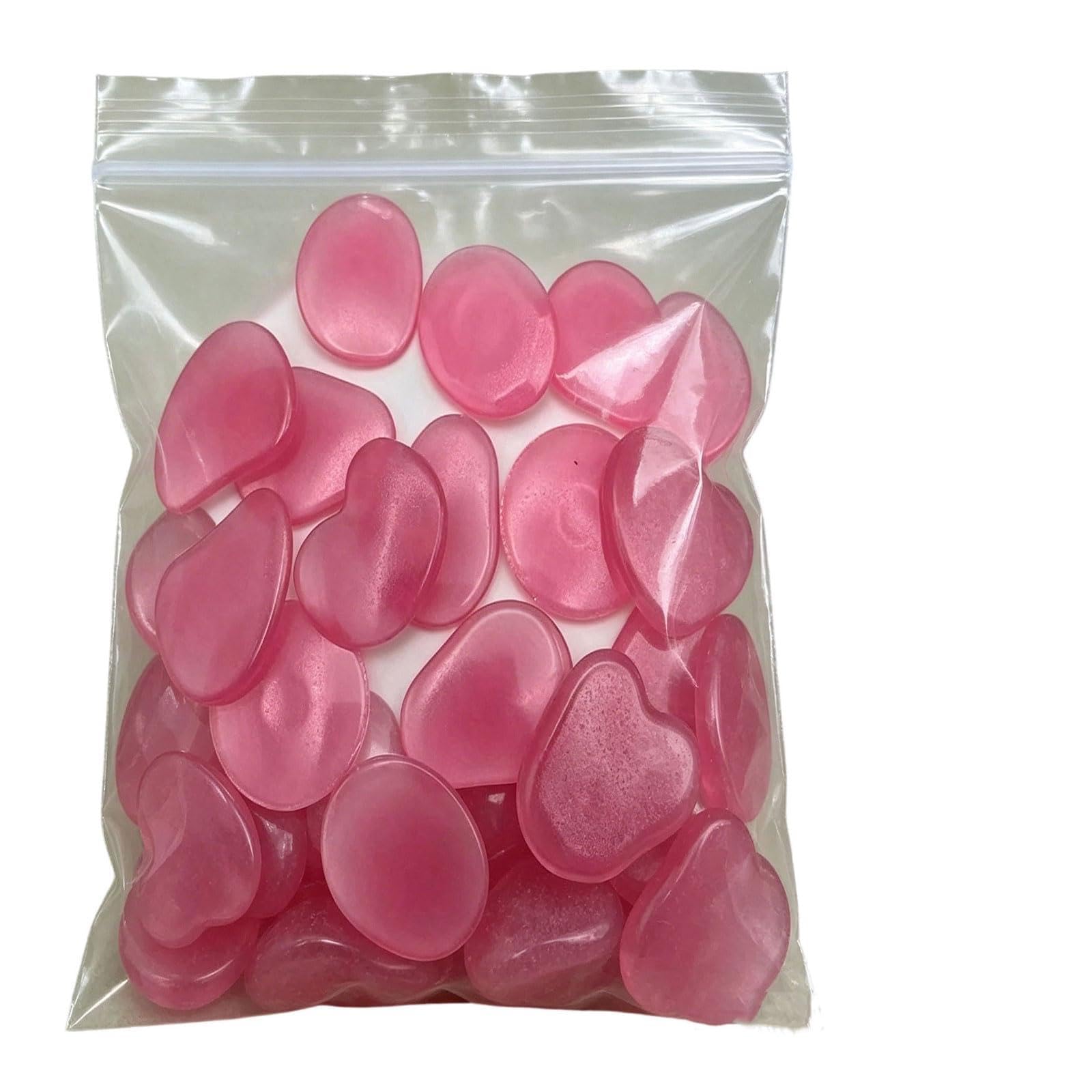 Buxuaaaa Of 100 Resin Glowing Pebbles for Aquarium and Garden Landscape Decoration Fluorescent Stone Fluorescent Resin Shingle
