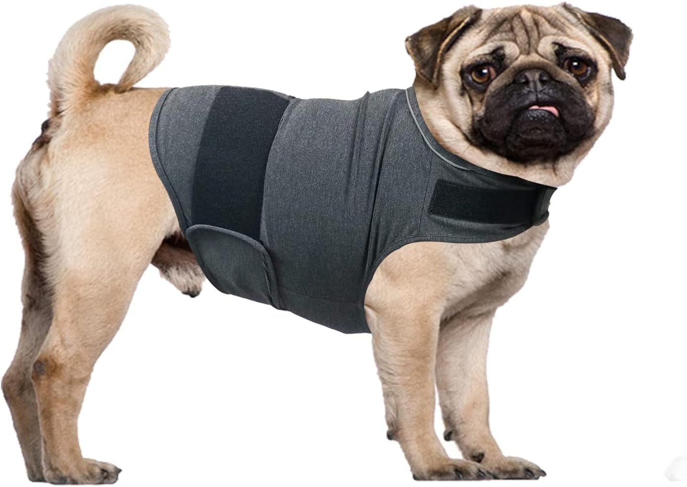 Dog Anxiety Relief Shirt, Adjustable Anxiety Coat Jacket for Fireworks, Thunderstorm, Travel, Separation, Calming Vest Wrap for Small Medium Large Dogs (M)