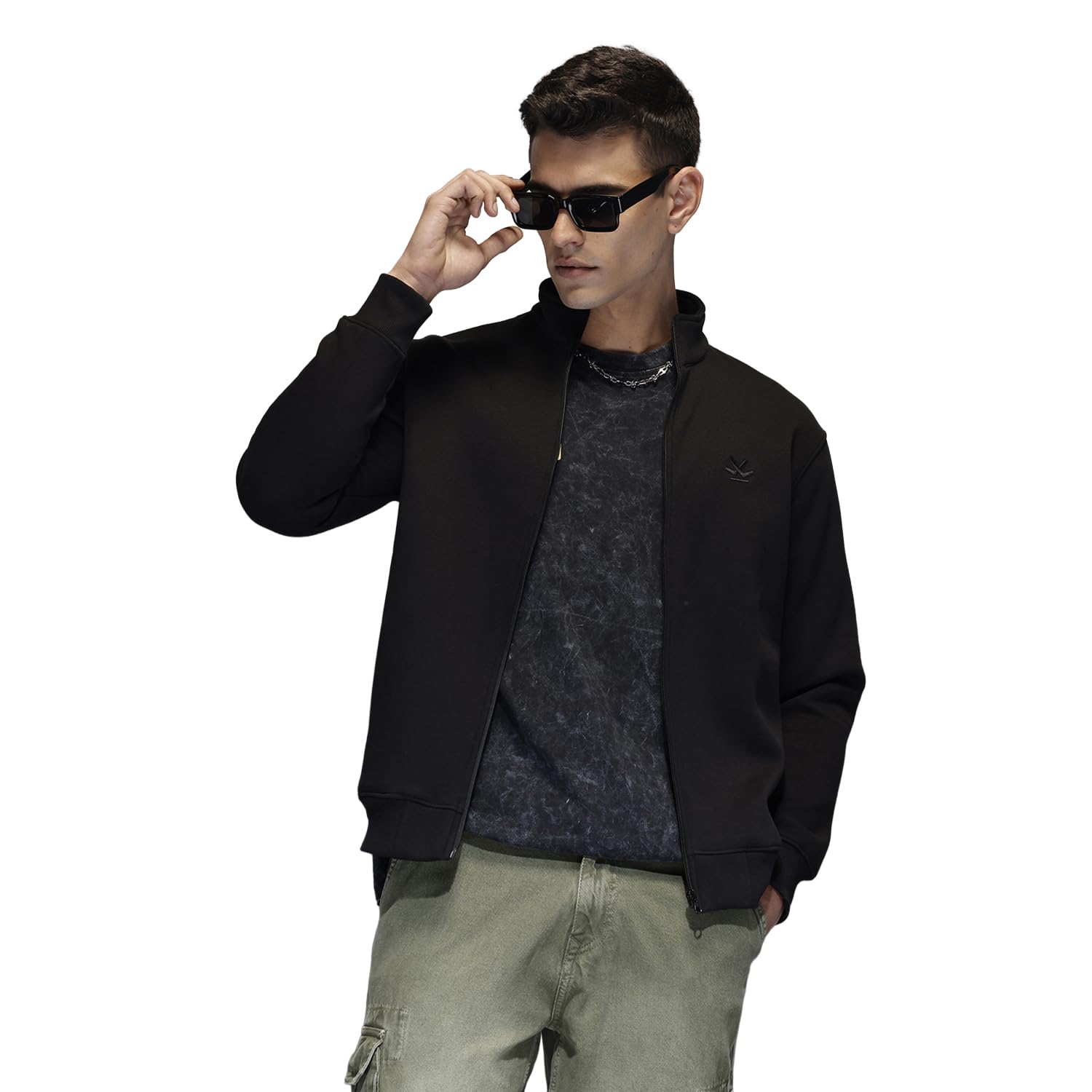 WROGN Men's Comfort Fit Casual Jacket | Black Everyday Outerwear in black