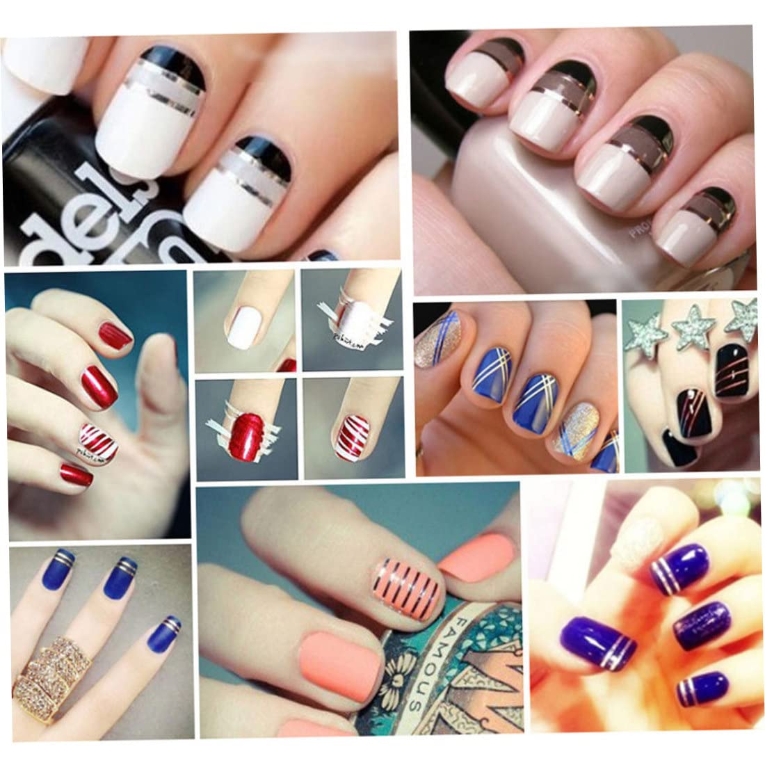 Ruban à rayures à ongles, autocollant à ongles adhésif de 20 m, autocollant des bandes d'art, décoration de ligne de nail art pour pointes de ongles bricolage (dorée)