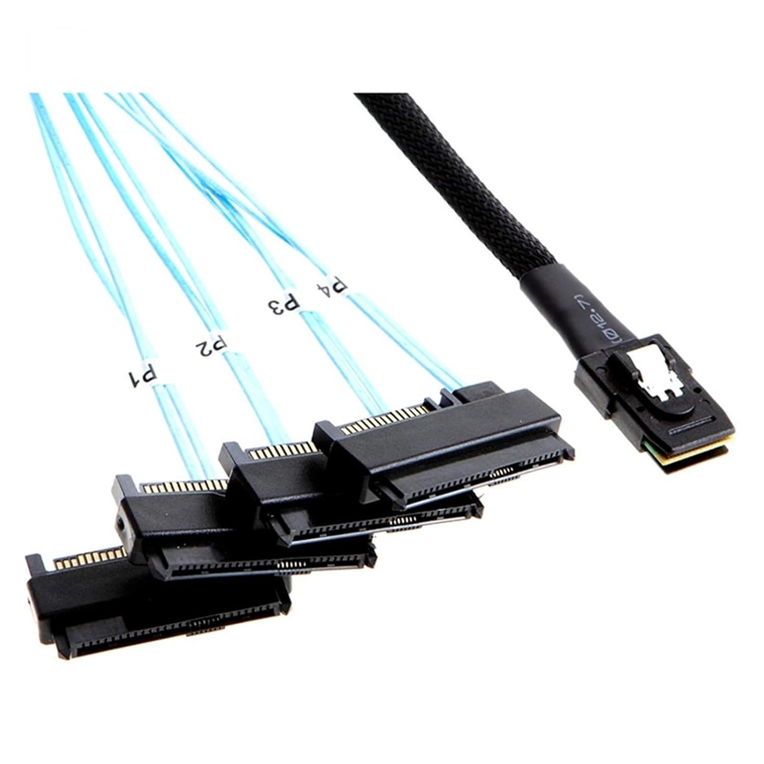 0.5M/1M M1ni S/AS 36P SFF-8087 to 4 SFF-8482 S/AS 29+15P SATA Connectors with SATA Power Cable Computer Office Supplies(1.0M)