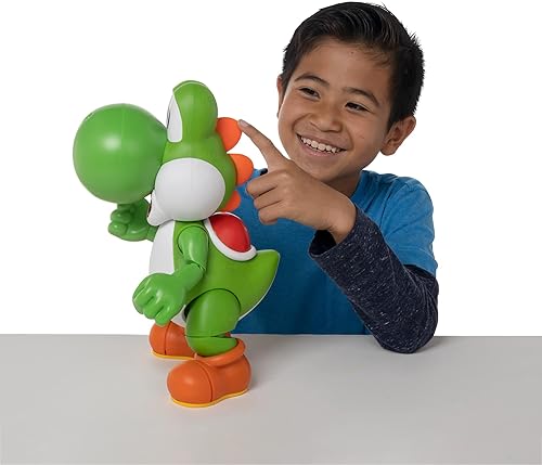 Miniatura 14 de Super Mario Let's Go, Yoshi! Figura de acción interactiva de 12 pulgadas de alto con más de 20 sonidos icónicos y música, con licencia