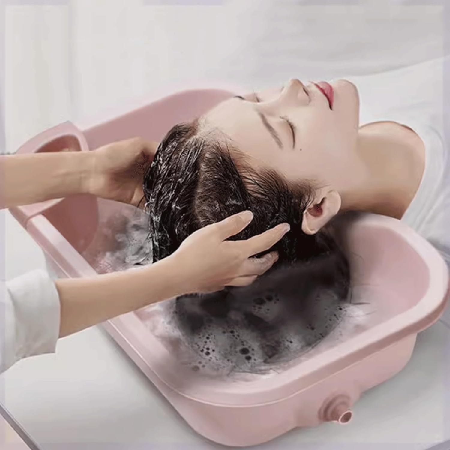 Hair Wash Tub Rectangular Plastic Hair Washing Basin Hair Rinse Basin Wash Hair in Bed Shampoo Bowl for Elderly People Disabled Injured Hair Wash Tray