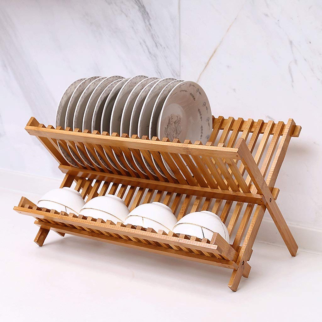 Rejilla para Platos Rejilla para Platos Escurridor de Cocina Rejilla para Platos Rejilla para Platos de bambú de bambú Rejilla para Cocina Almacenamiento de vajilla Rejilla para pl