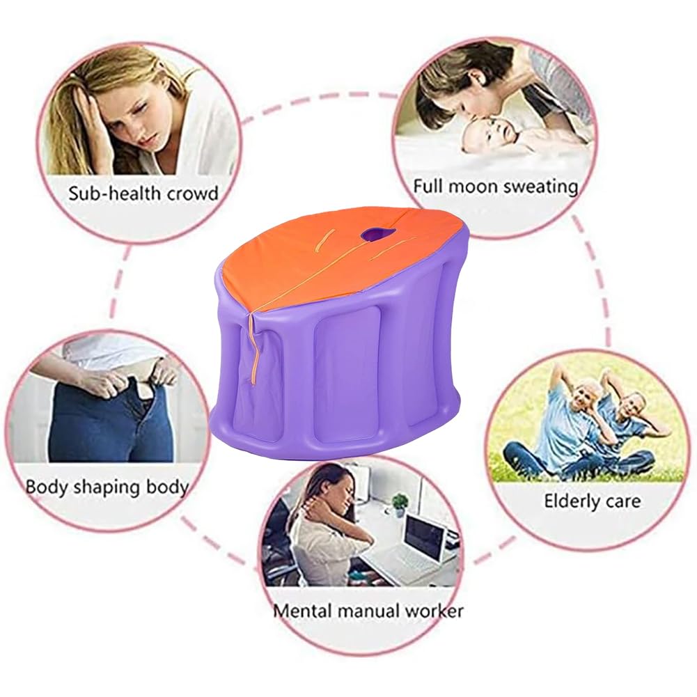 Sauna À Vapeur À La Maison Gonflable avec Moteur À Vapeur 4L 2000W, Sauna Portable Spa avec Minuterie Et Contrôle De La Température, Vapeur Pliable Complet du Corps, Violet
