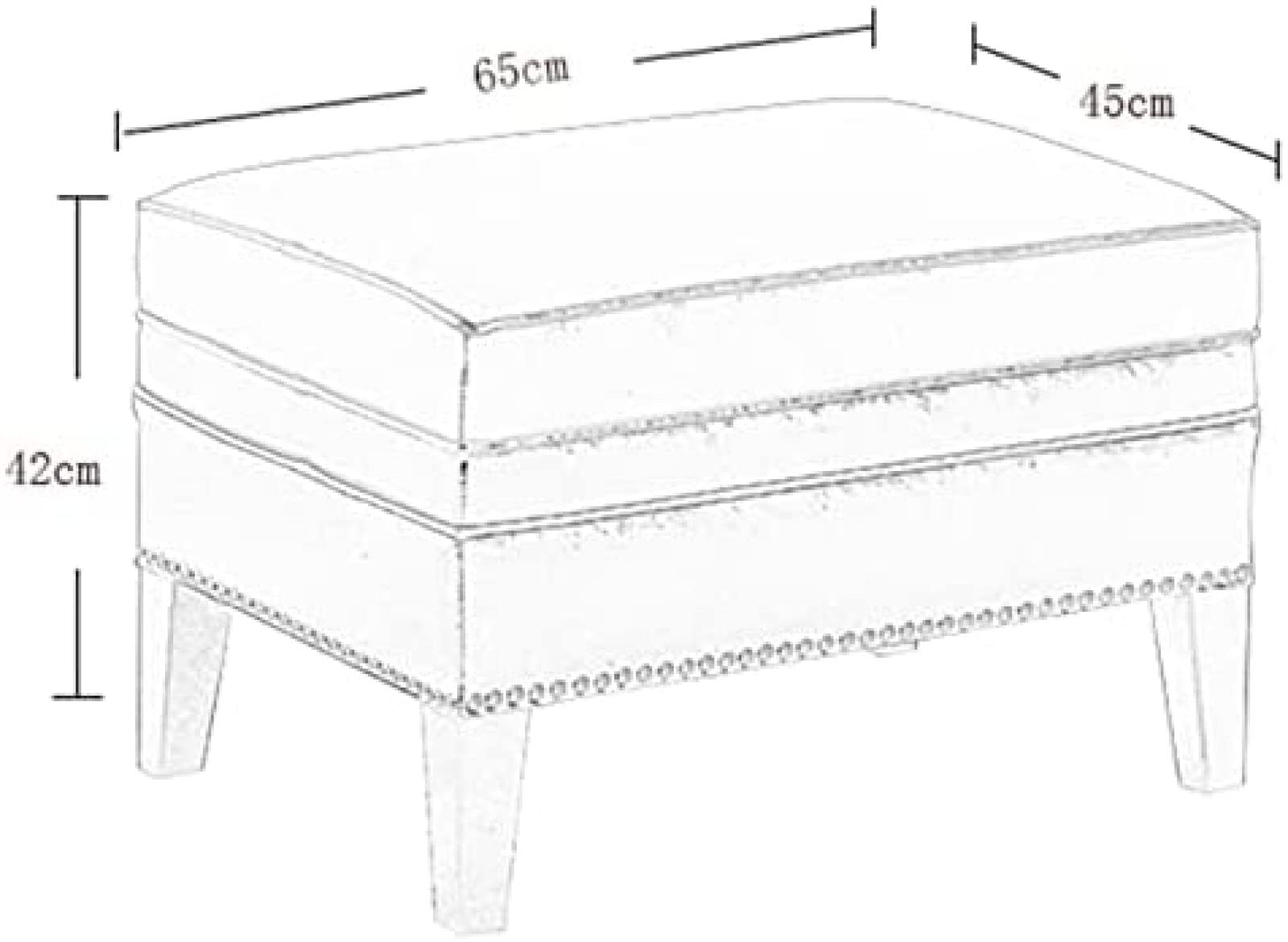 Banco De Almacenamiento Rectangular De Gran Capacidad con Patas De Madera, Taburete Cómodo para Reposapiés para Banco De Entrada Al Extremo De La Cama,Amarillo,100X40X42Cm