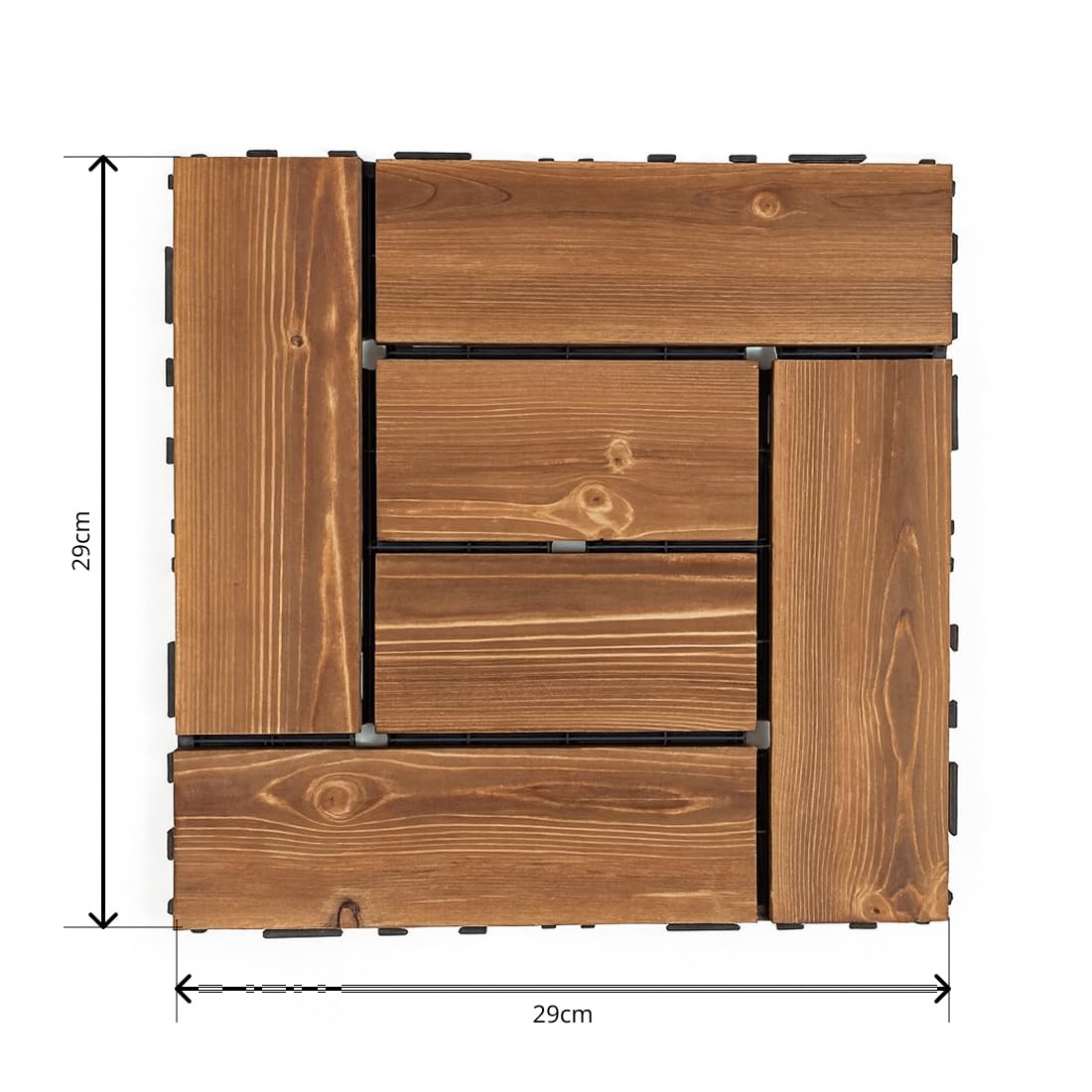 Acomoda Textil - Baldosa de Madera Encajable 29x29 cm para Exterior e Interior, Suelo Modular Decorativo con Base Drenante, Facil Instalacion Para Terraza Balcon Jardin Patio o Ducha (Dionisio, 12 Ud) — view 5