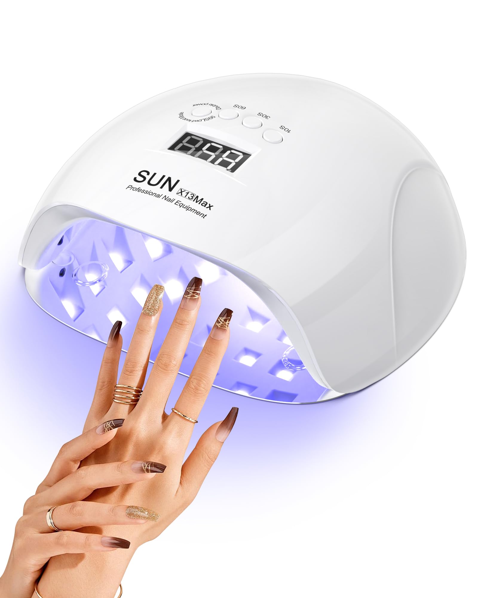 Lámpara Uñas LED, NAILGIRLS UV 220W con 4 Temporizadores,Secador Uñas Profesional con Pantalla LCD,Placa Magnética Extraíble de Secador de Uñas,Secador en Hogar