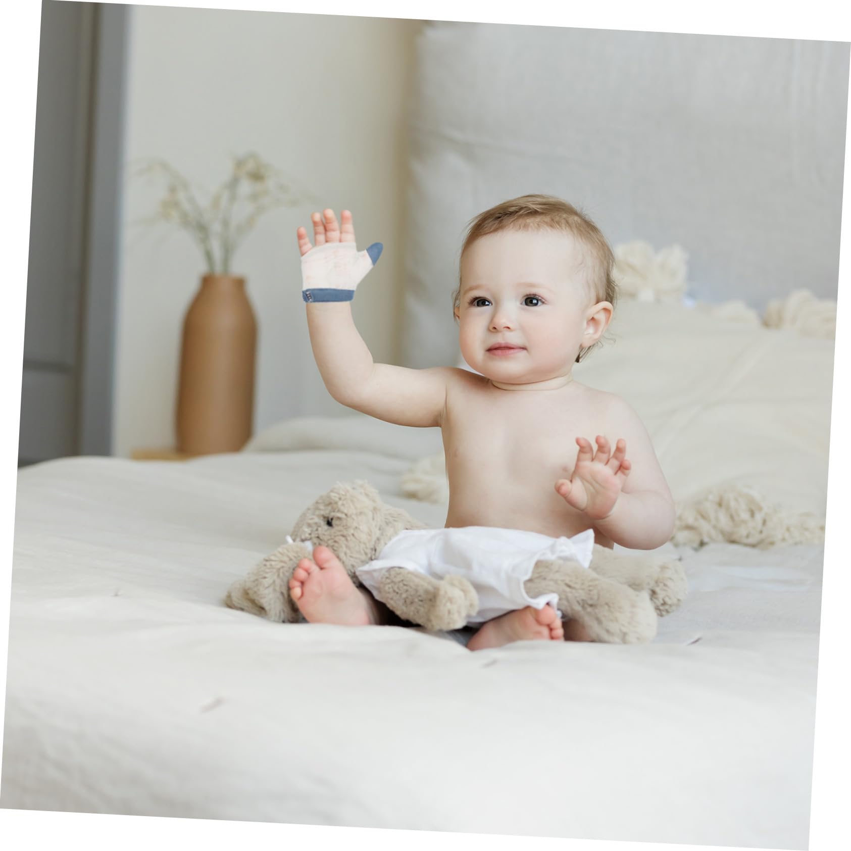 UPKOCH 2 Paar Daumenhandschuhe für Babys aus Nylon Wiederverwendbar mit Kratzschutz gegen Fingerlutschen und Daumenlutschen für 6-22,5kg