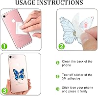 Vista 5 de Soporte de anillo de dedo de mariposa para teléfono celular, rotación de 360 grados, agarre de anillo de metal para iPhone, Samsung Galaxy, todos