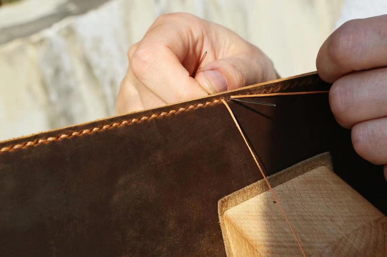 leather 2 inch 3 ring presentation binder portfolio organizer, vintage leather notepad document folder hard cover letter size