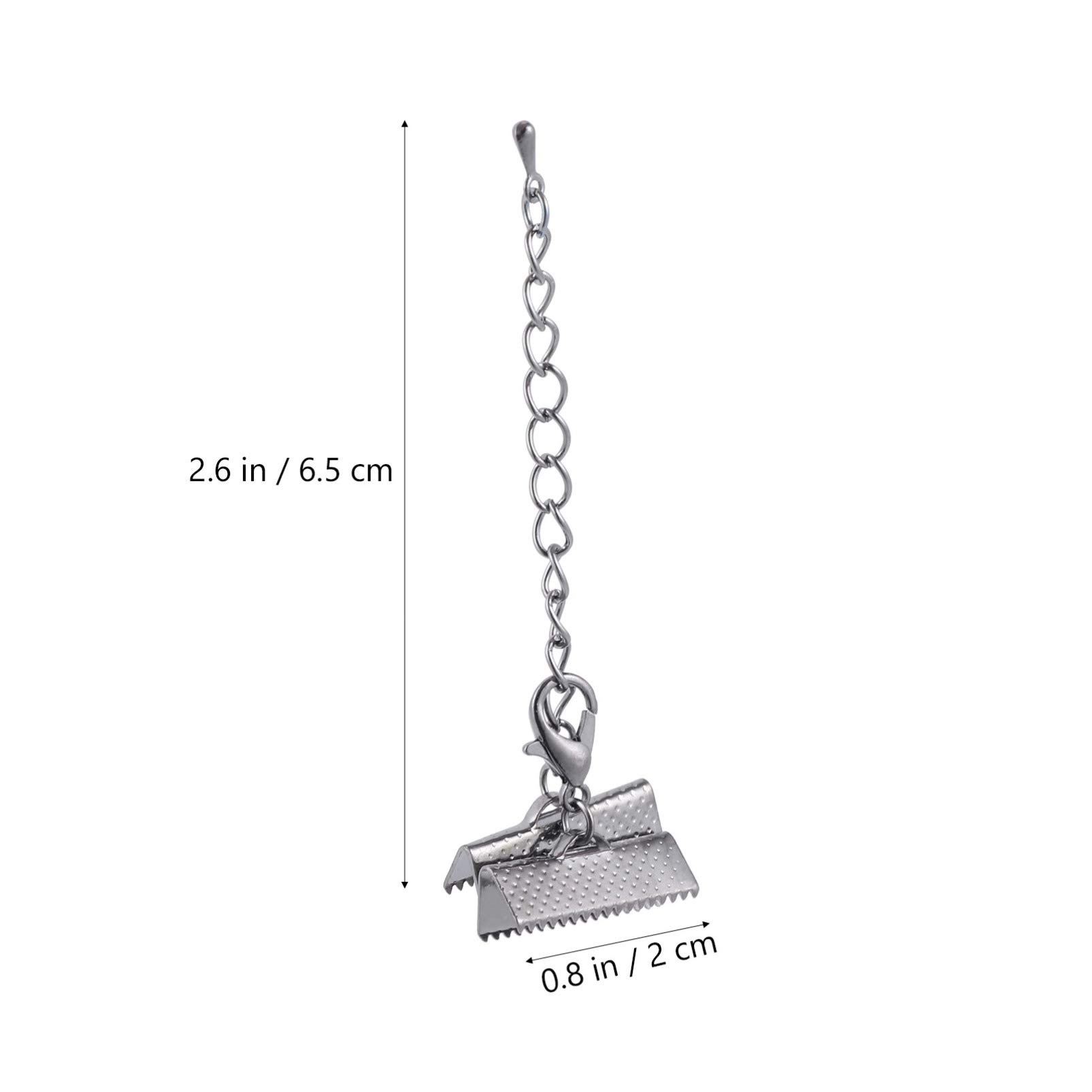 Hohopeti Cord Necklaces Clasp Clamp 20mm Iron Kneading Clamps Jewelry Making Supplies 20pcs Fastener Clasps