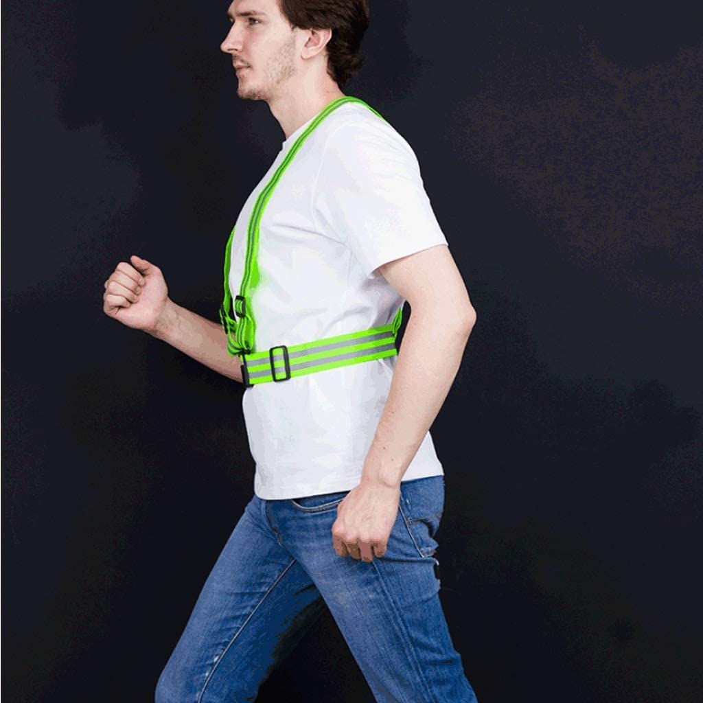 Giubbotti ad Alta visibilità, Gilet di Sicurezza, Gilet Elastico Riflettente, Gilet di Sicurezza Riflettente, Gilet Riflettenti per Ciclismo, Notte, attività all'aperto (Cintura XXL)