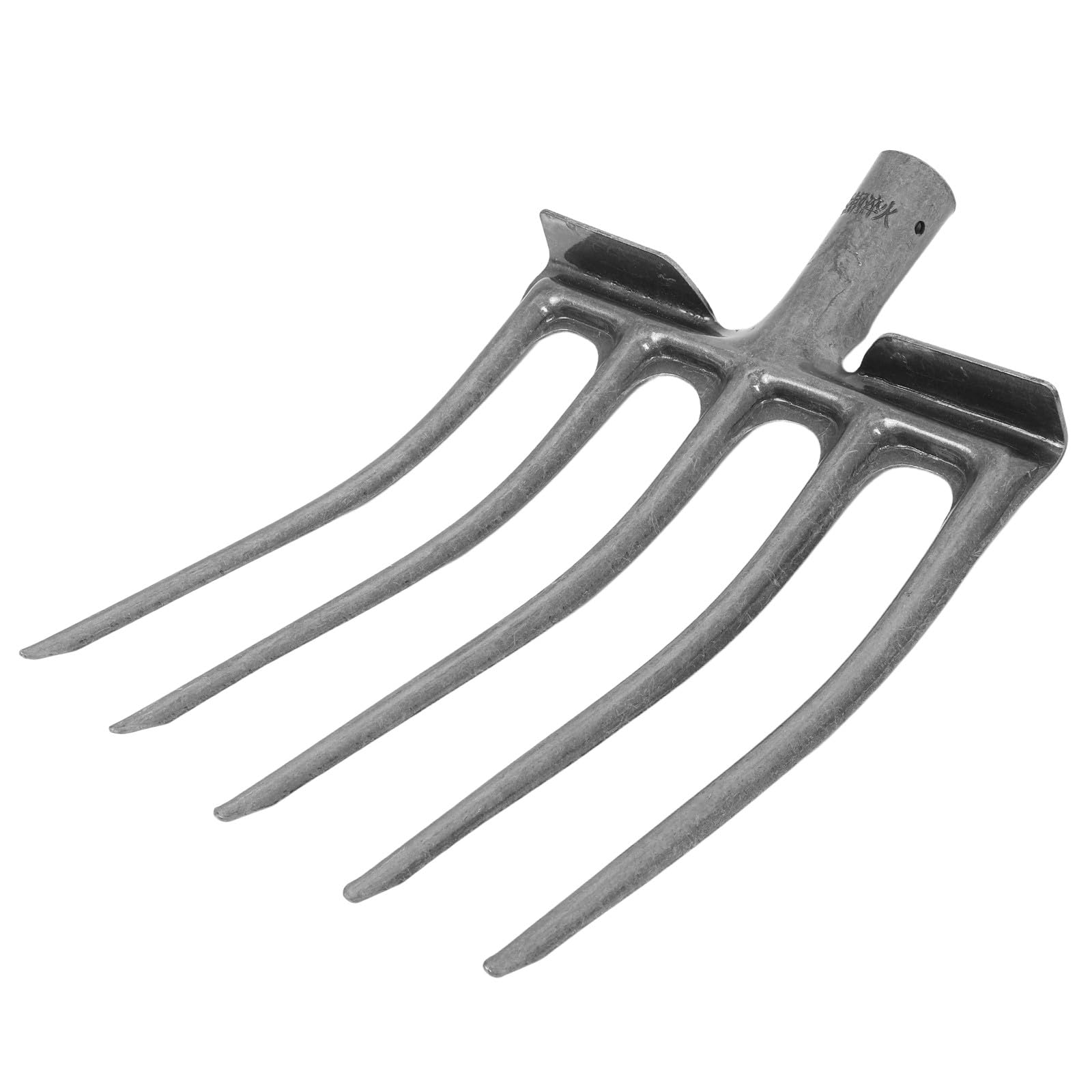 Testa Forca Agricola in Acciaio Nero 5 Denti Forchetta da Lettiera Multifunzionale per Aratura e Allentamento Terreno Utensile Manuale per Giardinaggio e Orto Professionale
