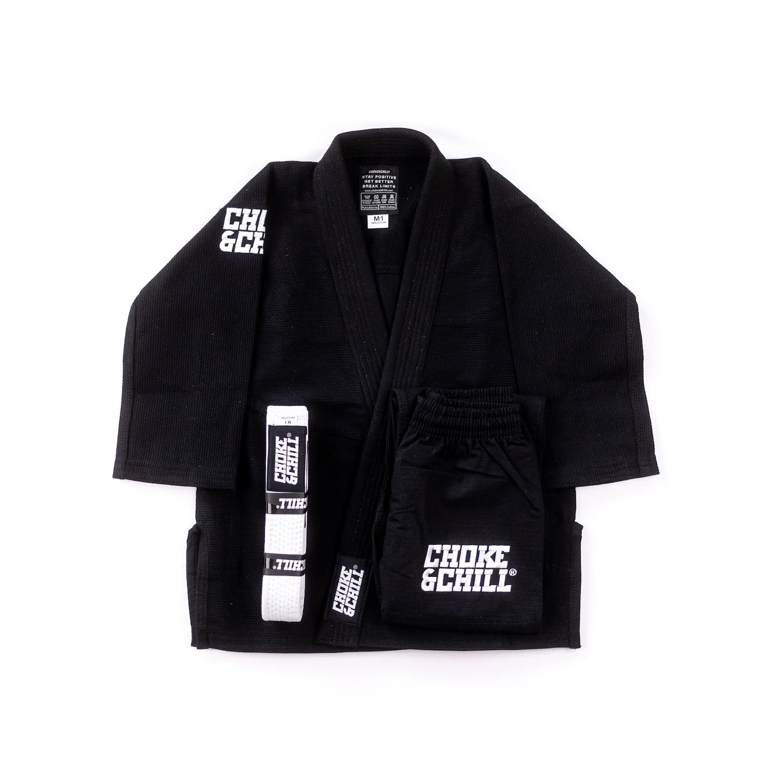 Choke&Chill Brazilian Jiu Jitsu Kinder Einsteiger Anzug - Schwarz