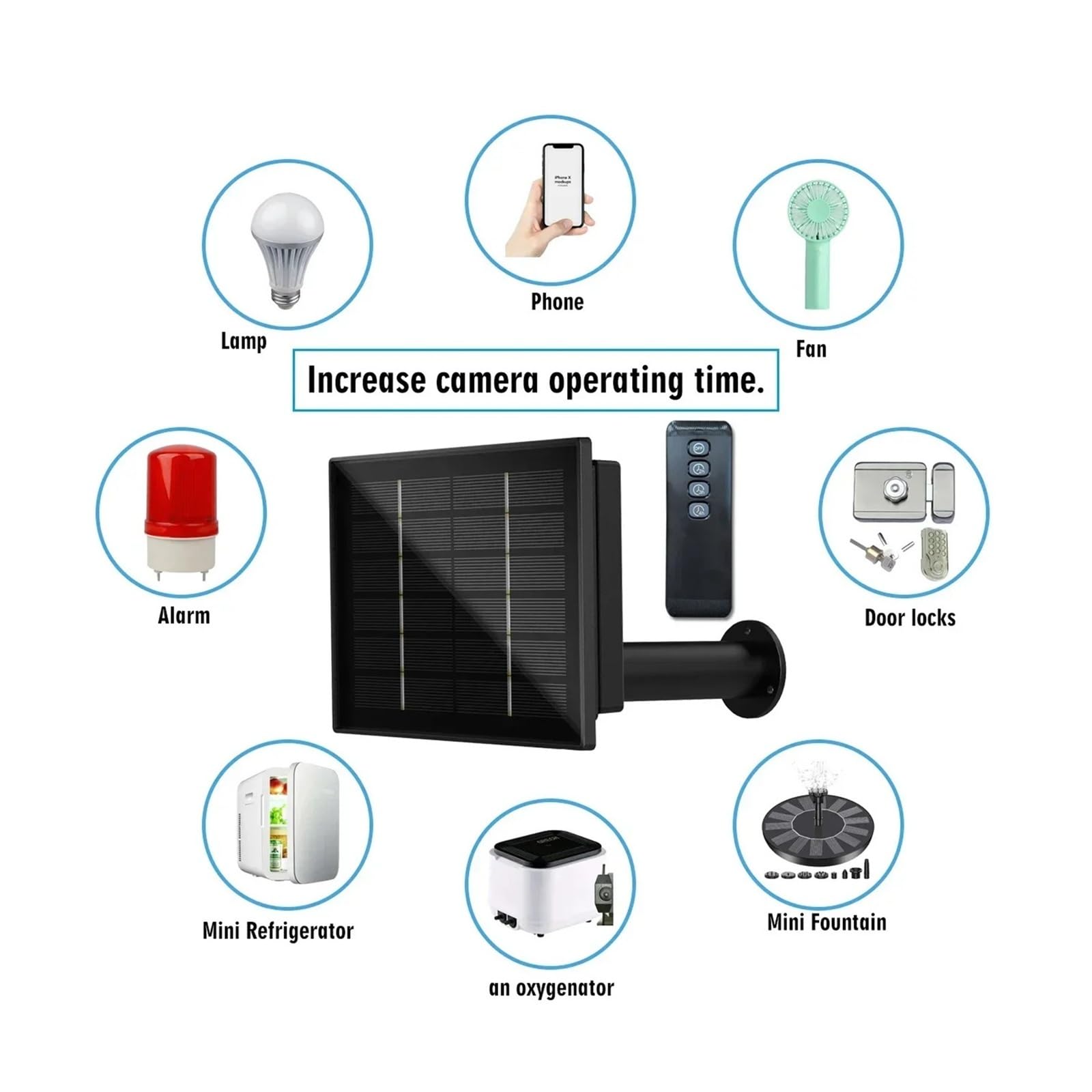 Cargador de panel solar de 4W con salida de 5V/12V for fuente de alimentación de cámara Solar de malla Esp32 con puerto Micro USB y Cable tipo C de 2M(12V DC TIMER NO BAT)