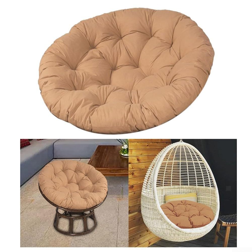 60 x 60 cm rundes Gartenstuhlkissen, weich, atmungsaktiv, Papasansessel, Kissenbezug für Außen- und Innenschaukelstühle, Rattanschaukelsitz(8)