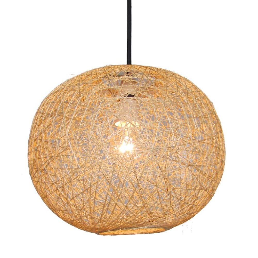 Britalia Natural Woven String Ball Vintage Retro Easy Fit Round Globe Dome Pendant Shade | 26cm Diameter (10") | None Electric Ceiling Lampshade | Fits All Lampholder Types E27 E14 B15 B22
