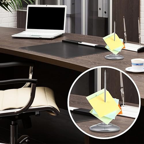 Miniatura 5 de Soporte para recibos de restaurante, husillo de control de acero inoxidable con base redonda de 3.2 pulgadas, barra recta de escritorio de 6.3