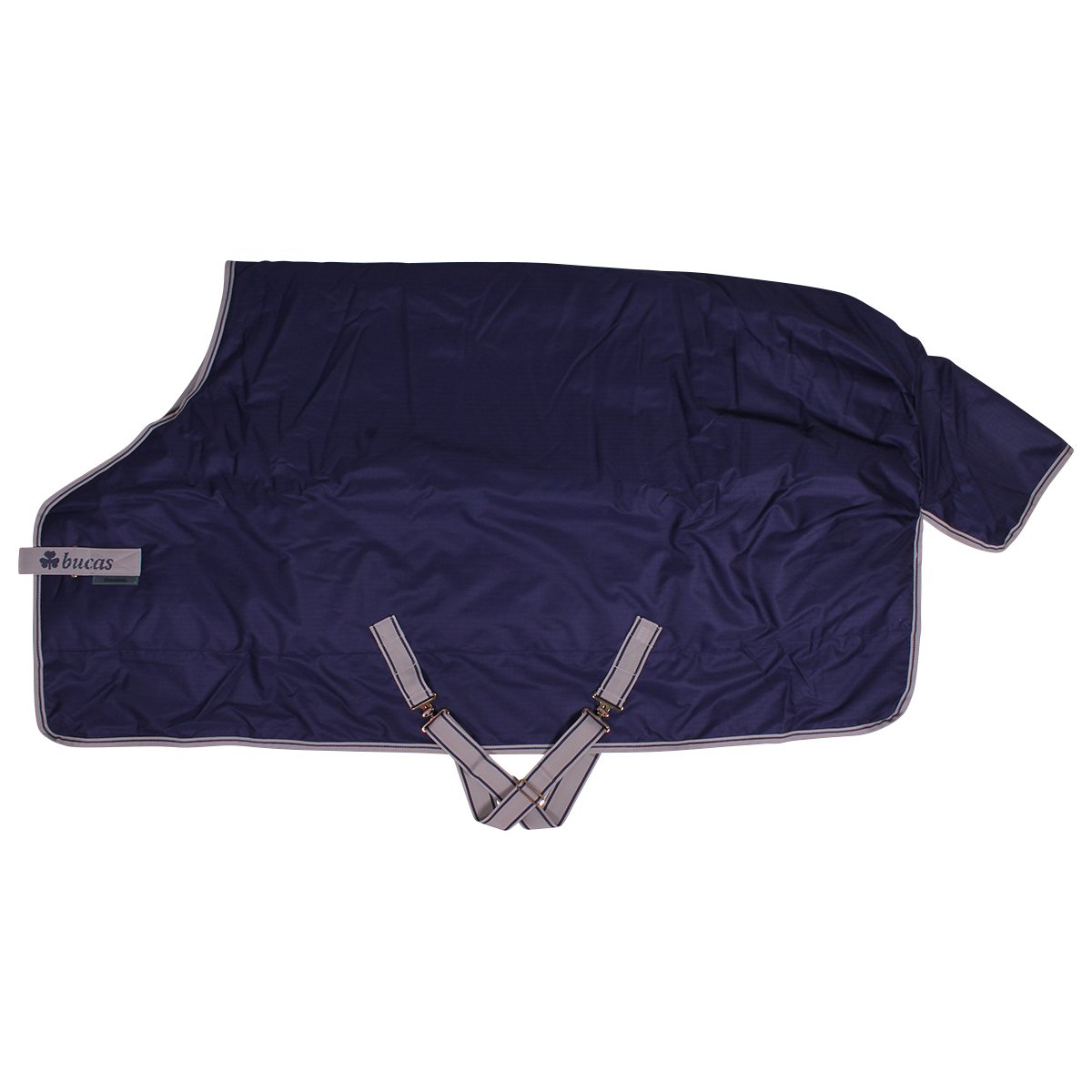 Poney au pré en hiver protégé par la couverture Bucas Freedom 300g navy 3ft9