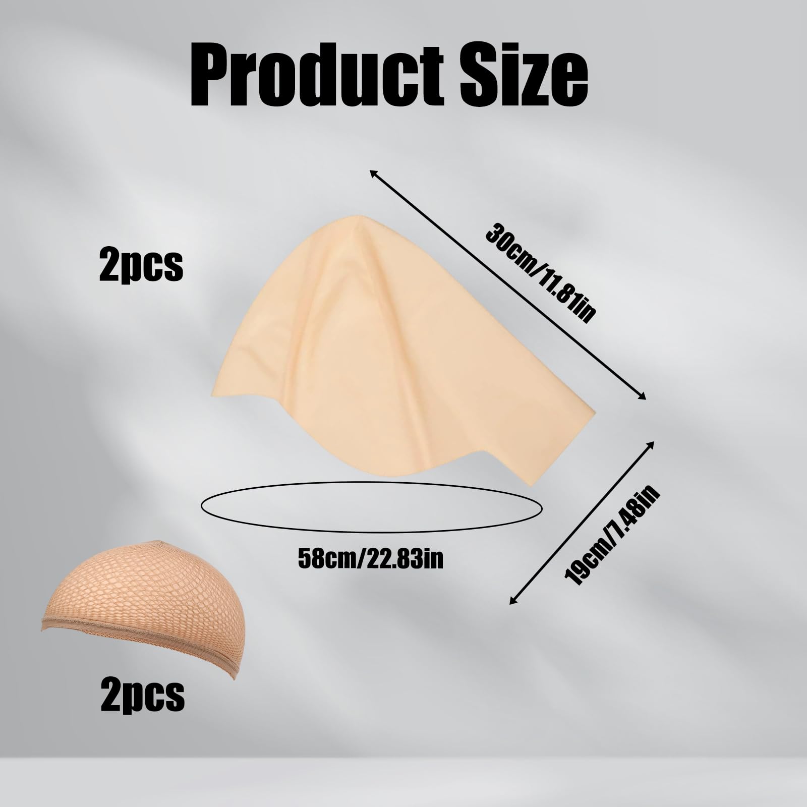 PonFxp Bald Cap, 2 Pcs Bald Caps and 2 Hair Net for Dress Cosplay Skin-Color Baldcaps for Adult Men Women Bald Cap Pitbull - Image 2