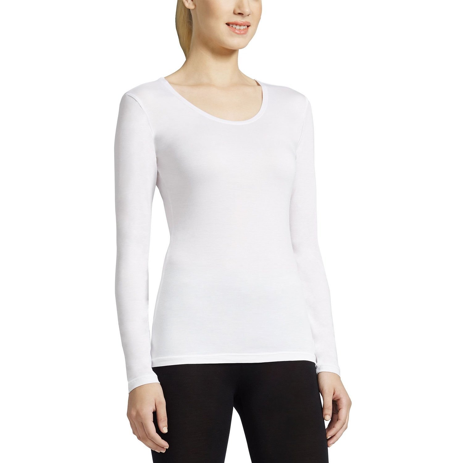 32Degrees Womens Heat Scoop Neck Thermal Top White XX-Large