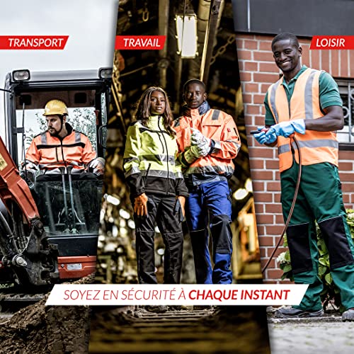 Foto von Nitras MOTION TEX VIZ Warnschutz Softshell-Jacke I Arbeitsjacke mit 3M Reflex-Streifen I Windbreaker Wasserabweisend & Windabweisend I Neongelb Größe M