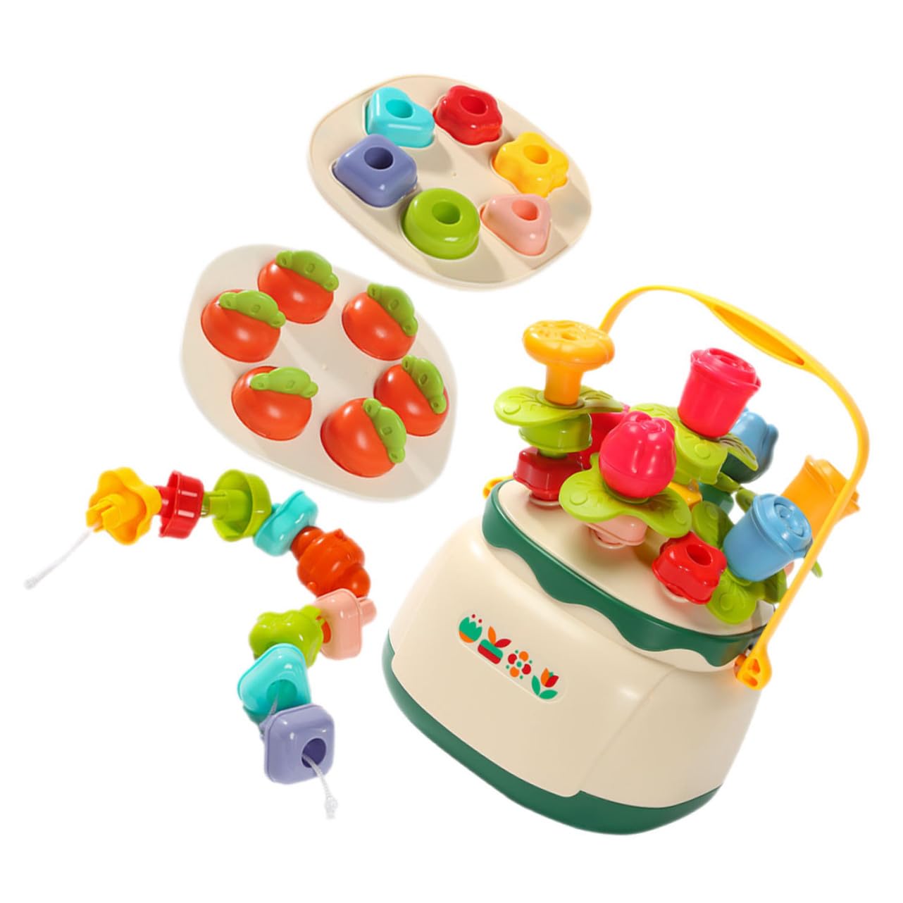 Giocattolo Montessori per Anni Educativo di Perline e Sagome da Infilare Gioco Sensoriale per Sviluppo Motricità Fine e Concentrazione Regalo Divertente