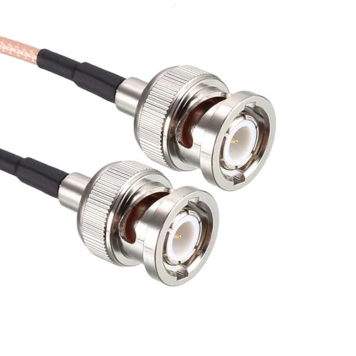 Miniatura 3 de uxcell Cable coaxial BNC macho a BNC macho RG316 RF cable coaxial de 50 ohmios 1.5 pies 2 piezas para señales de video, CCTV, DVR, cámara