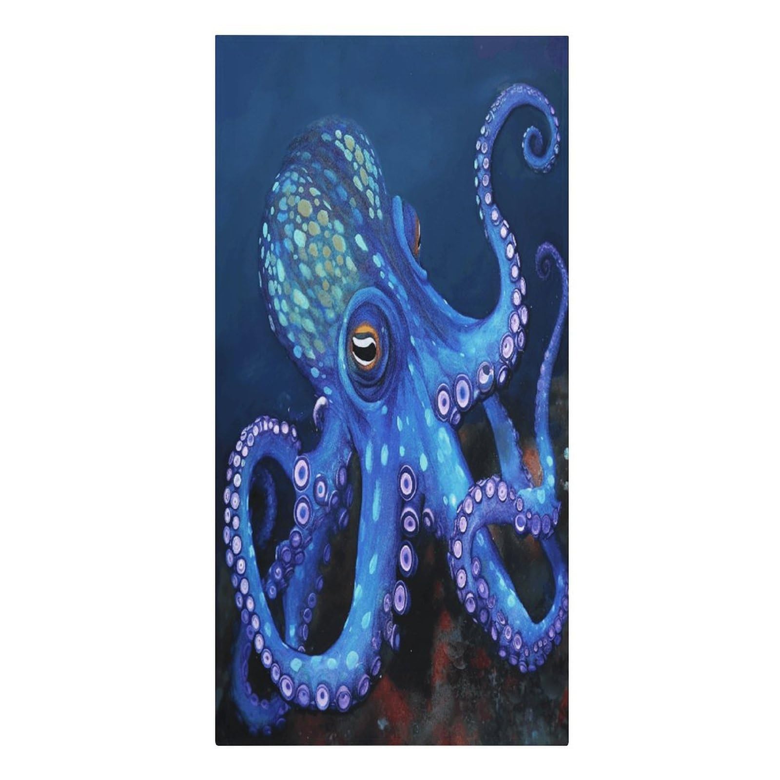 VstaDank Blue Octopus Beach Towel Microfiber Oversized Beach Blanket Super Absorbent Soft Pool Bath Towel Sand Free Quick Dry Travel Towels Gifts for Yoga Sports Adults 30" X 61"