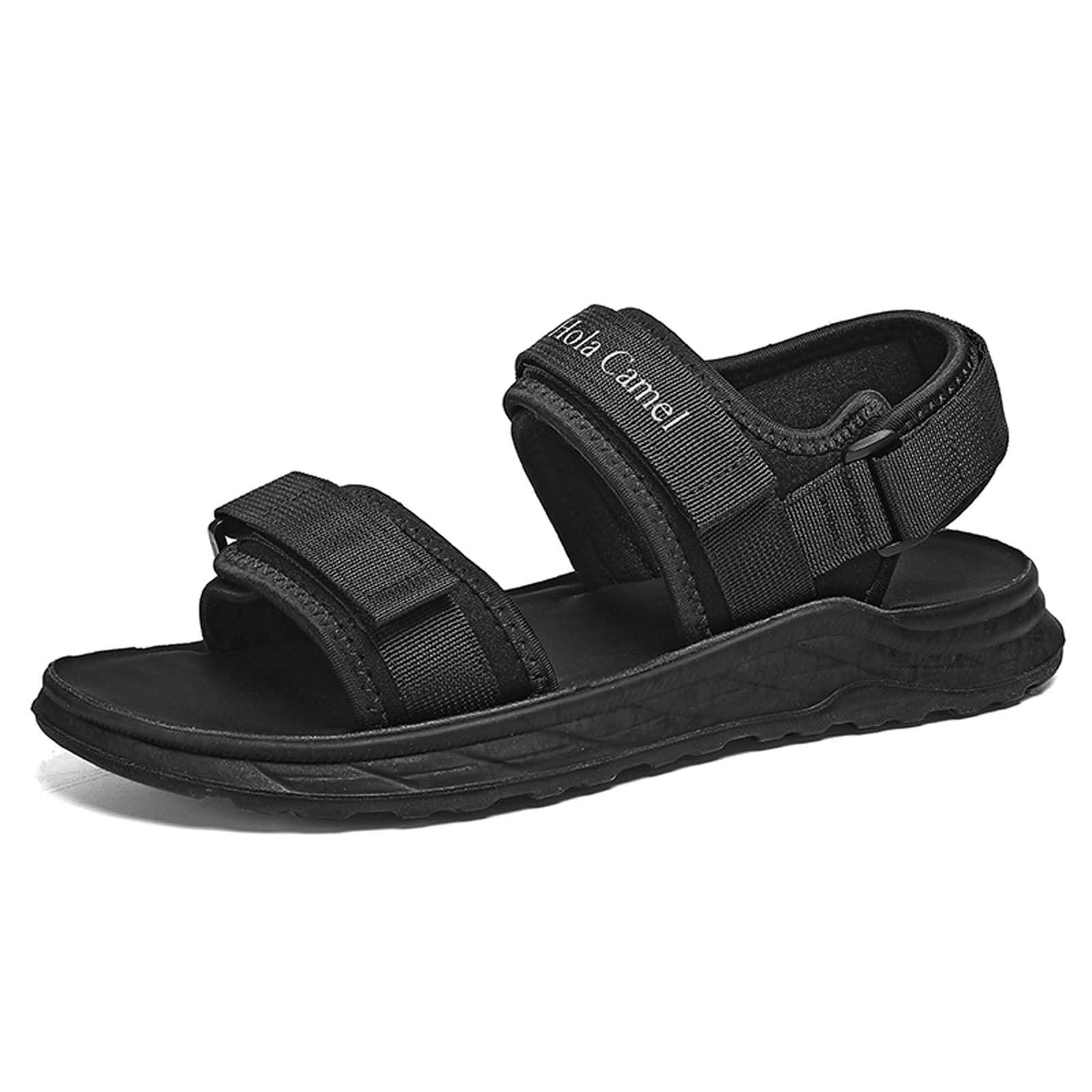 Generisch Trekkingsandalen Herren, Leder Sandalen Mit Klettverschluss, Trekking Sandalen, Sommersandalen Sport- & Outdoorsandalen Ledersandalen Sommer Schuhe Breite Füße Wandersandalen Sommerschuhe