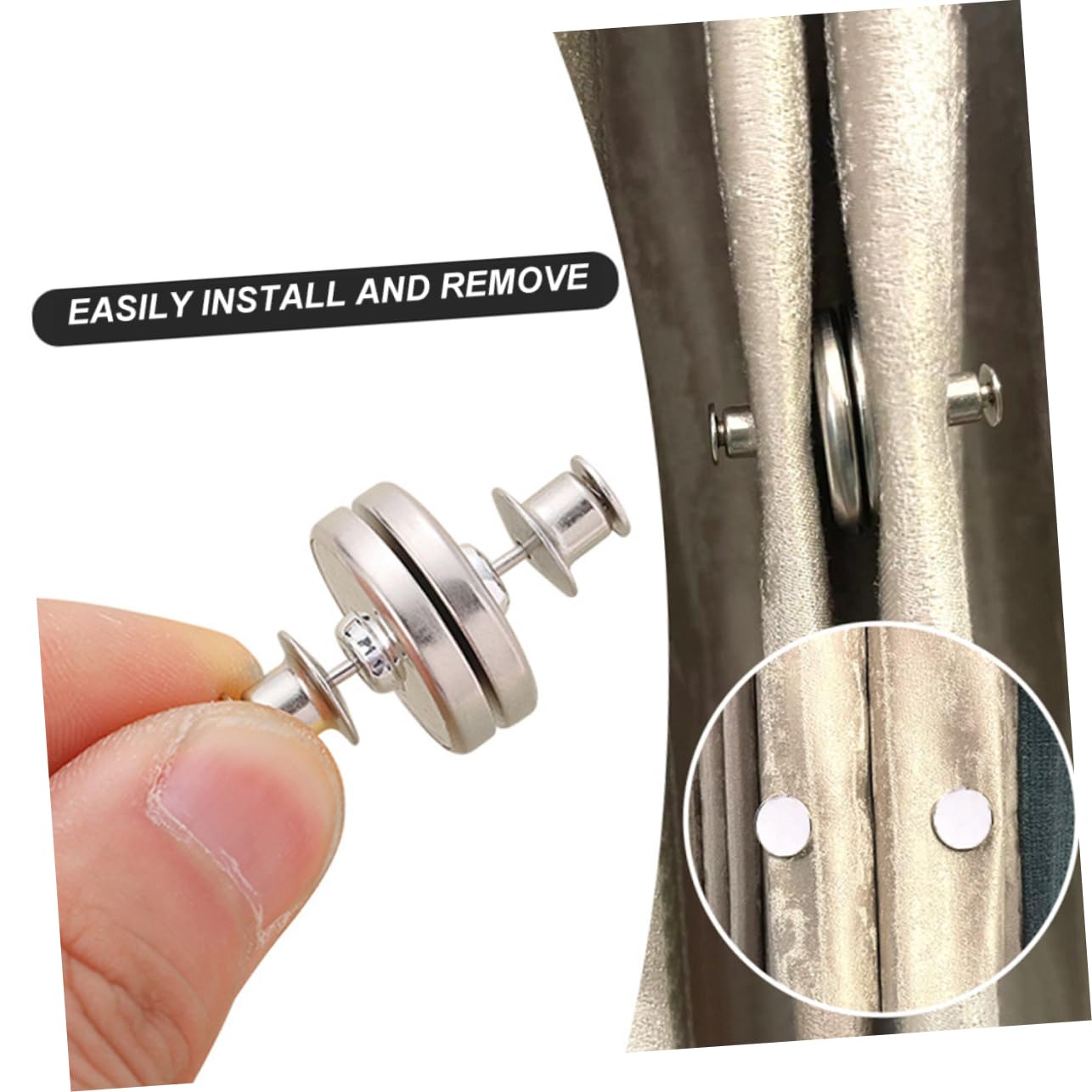 OUNONA 30paires Magnétiques pour Rideaux Embrasses Ajustables Installation Facile pour Chambre Salon Et Bureau