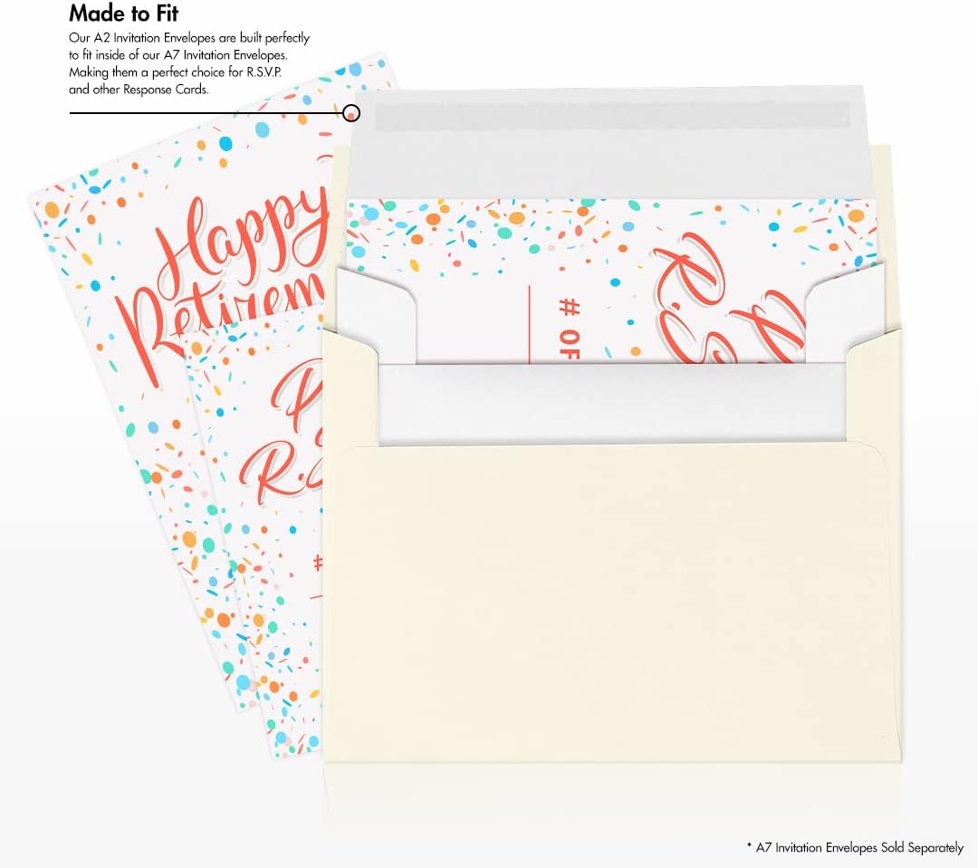 LUXPaper A2 Invitation Envelopes (4 3/8 x 5 3/4) - 70lb. Classic Crest Solar White (250 Qty.) | Perfect for Invitations, Announcements, Sending Cards, RSVP Cards | 4870-70SW-250