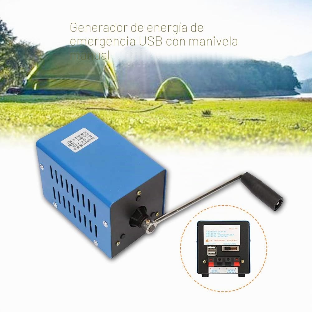 Generador Electrico Manivela,Generador Electrico de Alta Potencia Máxima 20W Bajo Nivel de Ruido en Operaciones de Campo, Excursiones, Operaciones de Rescate