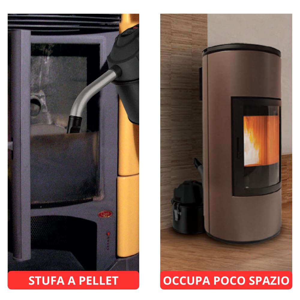 Generic Mini Aspirapolvere Portatile per Pulizia BBQ e Stufe a Pellet 600W 4L + Accessori, Nero, Metallo, Filtro HEPA Lavabile