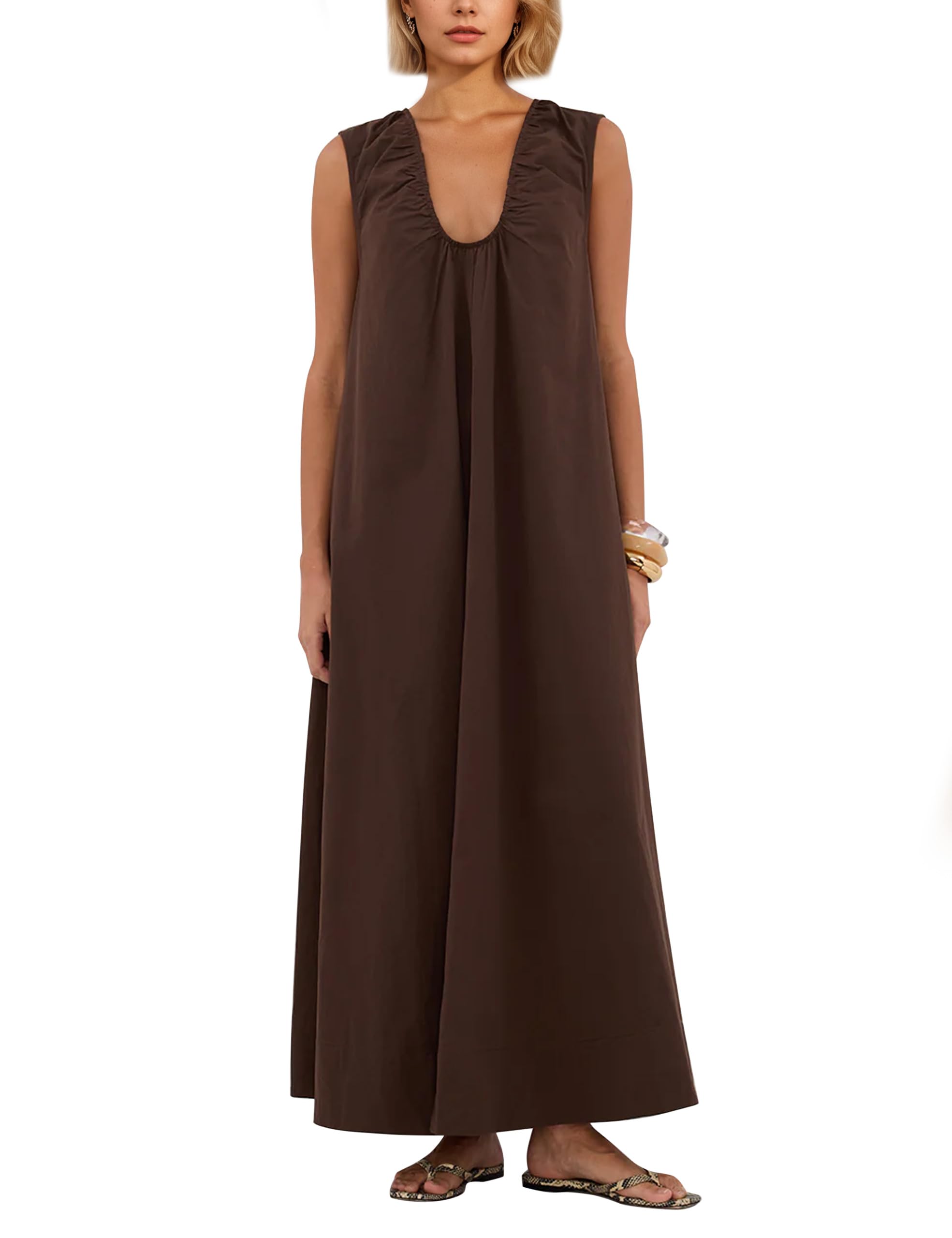 Photo 1 of Livtany Women's Scoop Neck Maxi Dress
