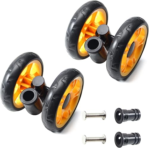 Yinpecly Juego de 2 ruedas para cochecitos de 4.7 in, ruedas multidireccionales, color negro, compatible con cochecitos y bicicletas para niños