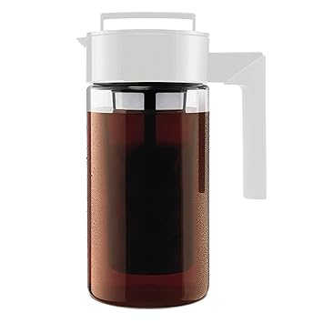 Takeya Patented Deluxe Cold Brew Coffee Maker, One Quart, White