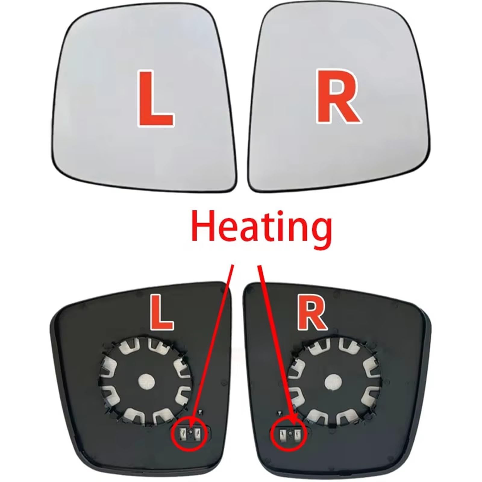 Vetro Specchietto Laterale Compatibile Con Nissan Per NV200 Per Evalia 2010-2019 Auto Van Riscaldato Convesso Per Ala Specchio Di Vetro Specchietto Retrovisore Lente Riscaldante