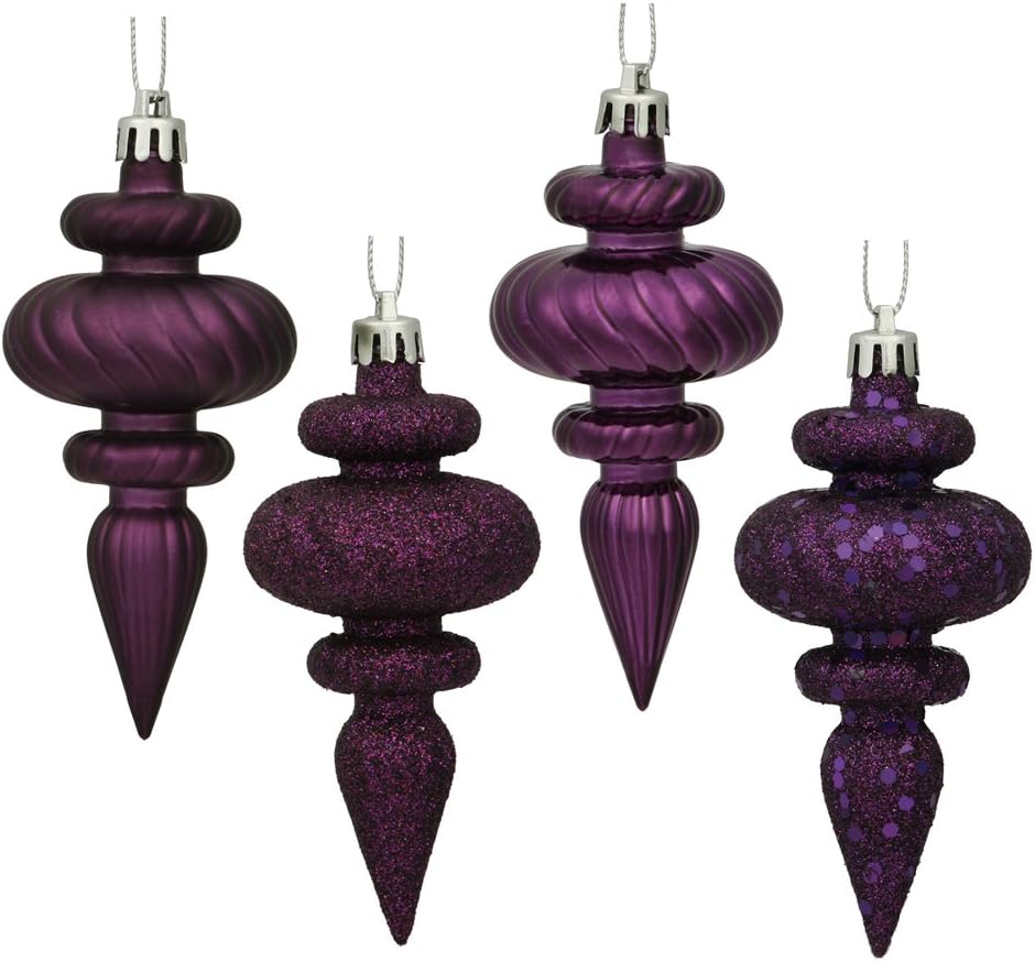 Vickerman 4" Plum Finial 4 Finish 8 per Box