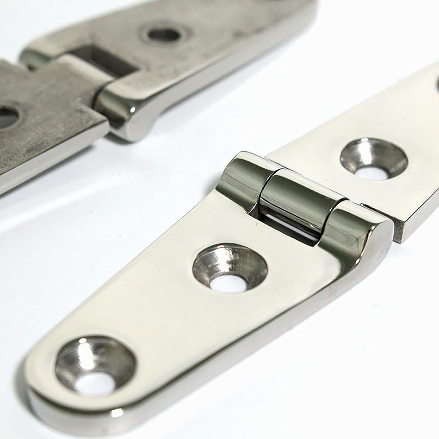 Cabinet Door Hinge Four-Hole Stainless Steel 10 Piece Flat Hinges Glass Strong and Sturdy