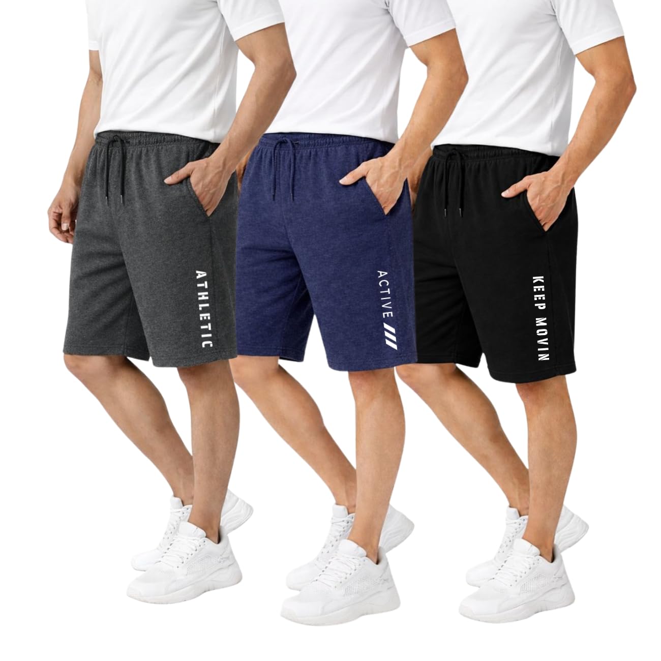 kart black Men's Regular Fit Shorts with Pocket/Casual Knit Shorts/Combo Pack of 3/Summer Shorts-picture-34