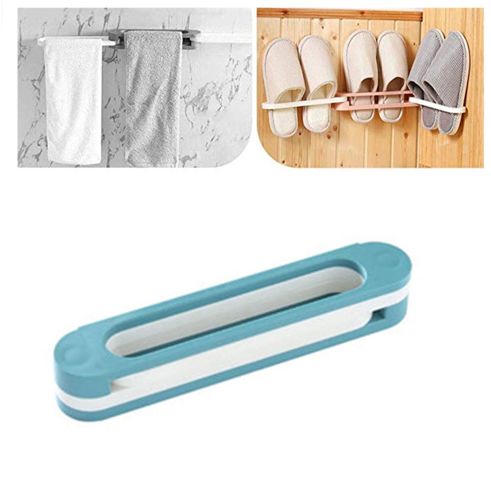 Folding Slipper Rack/Bathroom Slipper Rack Wall-Mounted Shoe Cabinet Storage Rack Folding Slipper Rack Shoe Rack Hanger Self-Adhesive Shoe Storage Rack Telescopic Towel Rack 3-in-1 Bathroom Storage